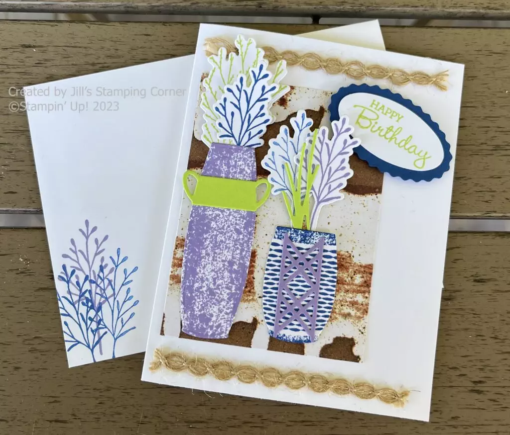 Earthen Textures Happy Birthday Card - Jill's Stamping Corner